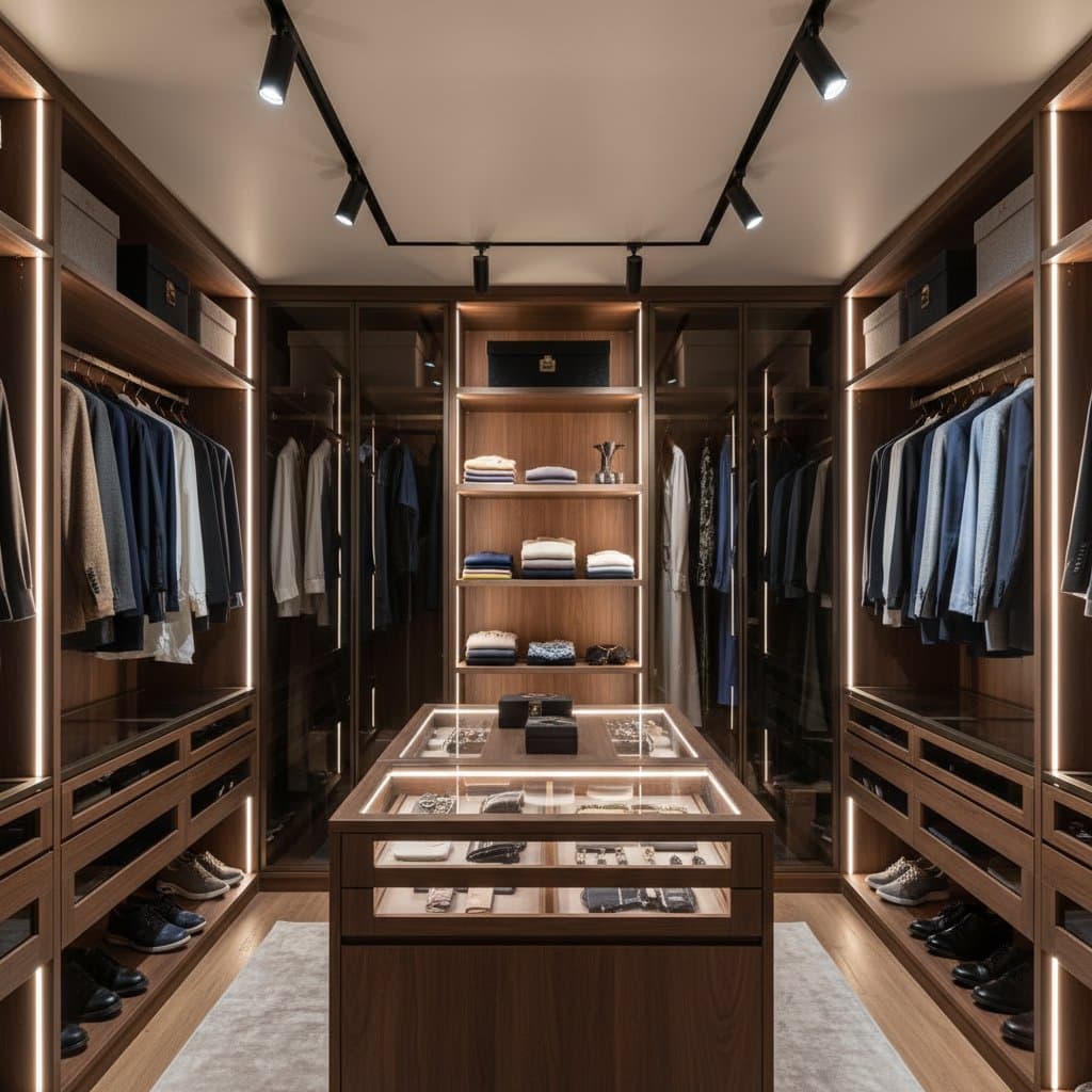 Featured image for Luxury Lighting Turns Closets Into Organized Sanctuaries
