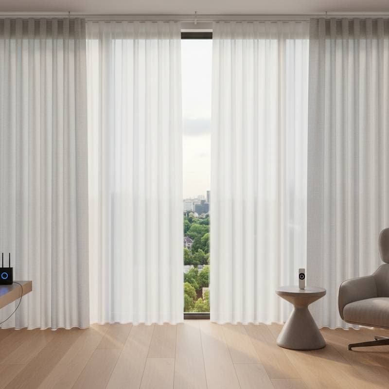 Featured image for Motorized Sheer Curtains Give Privacy Without Blocking Light
