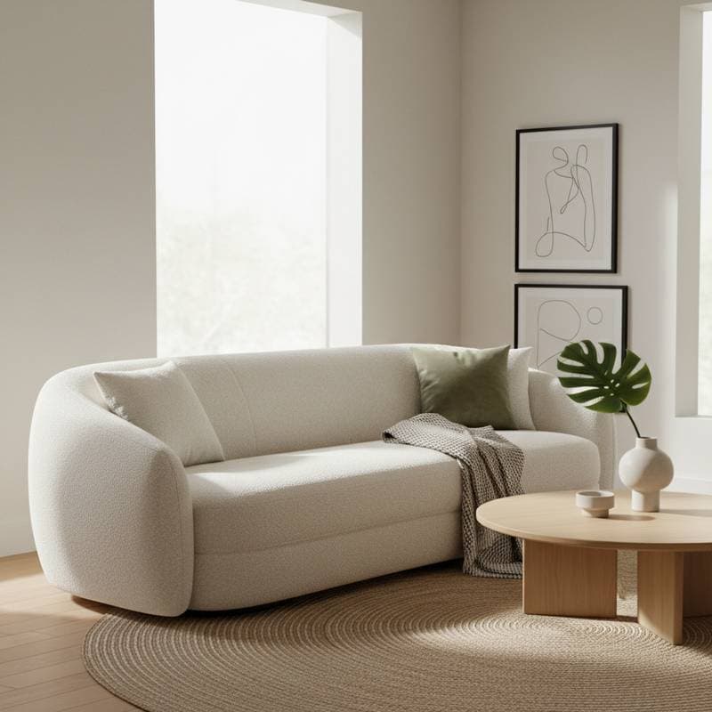 Featured image for Bouclé Upholstery Brings Texture Without Fuss to 2025 Rooms