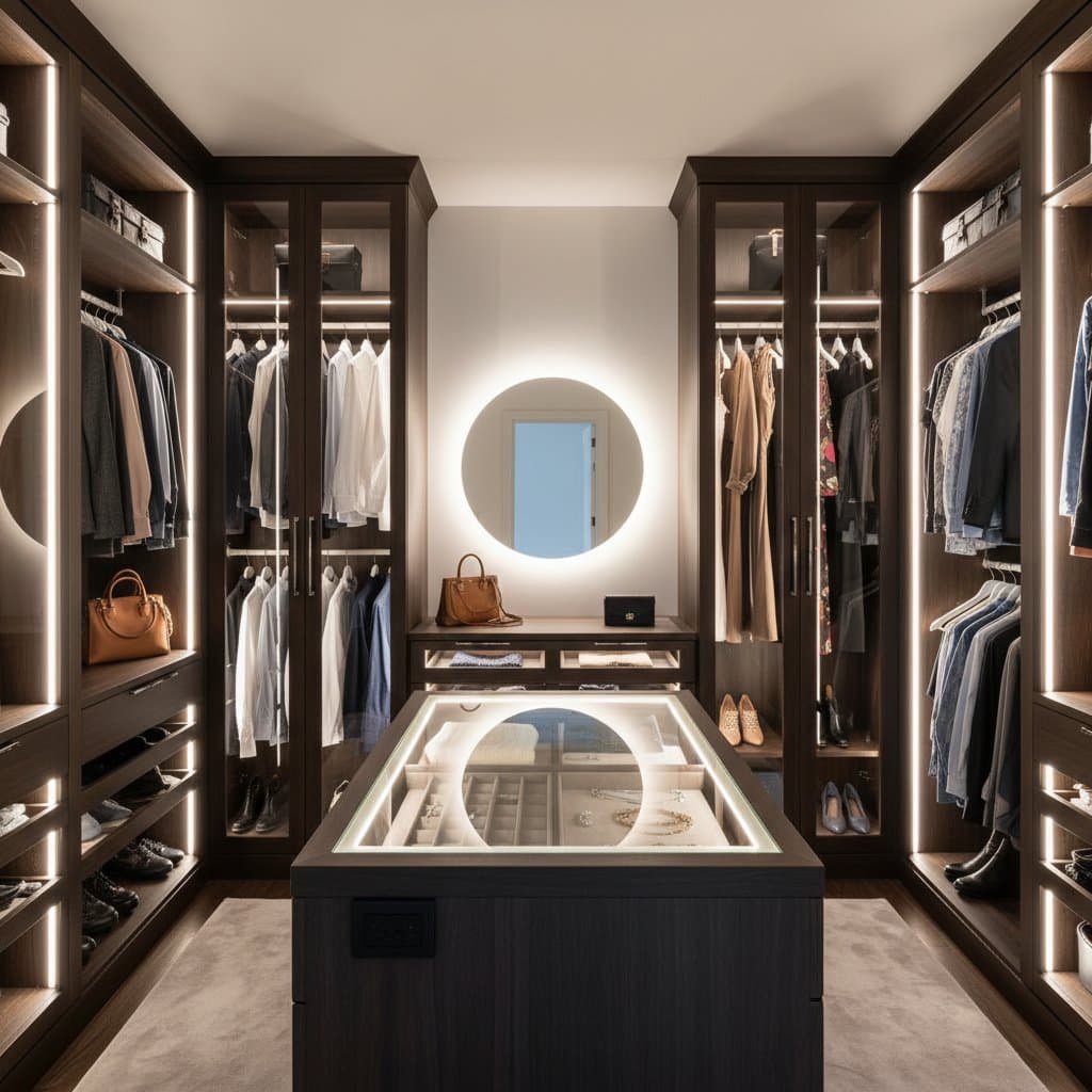 Featured image for LED Strips Turn Dark Closets Into Luxury Storage