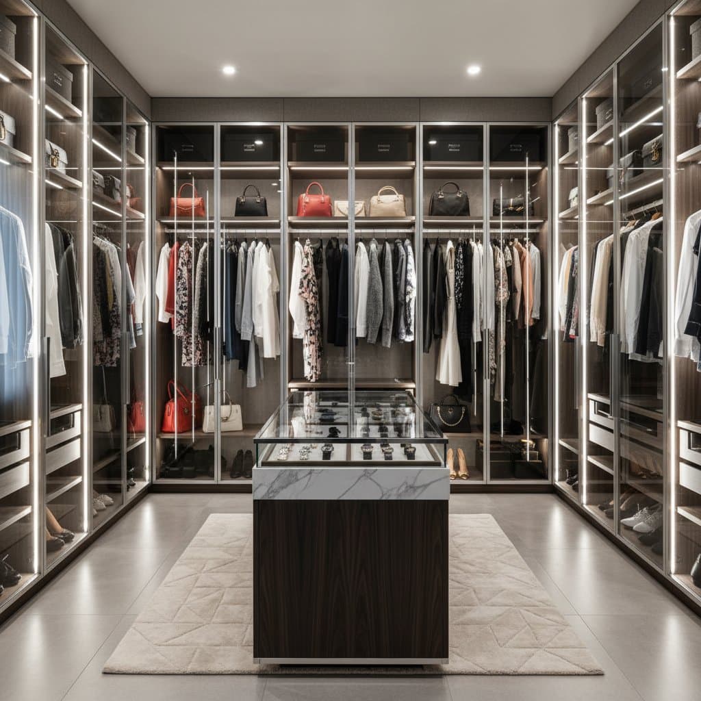 Image for Glass-Front Closets Turn Storage Into Display