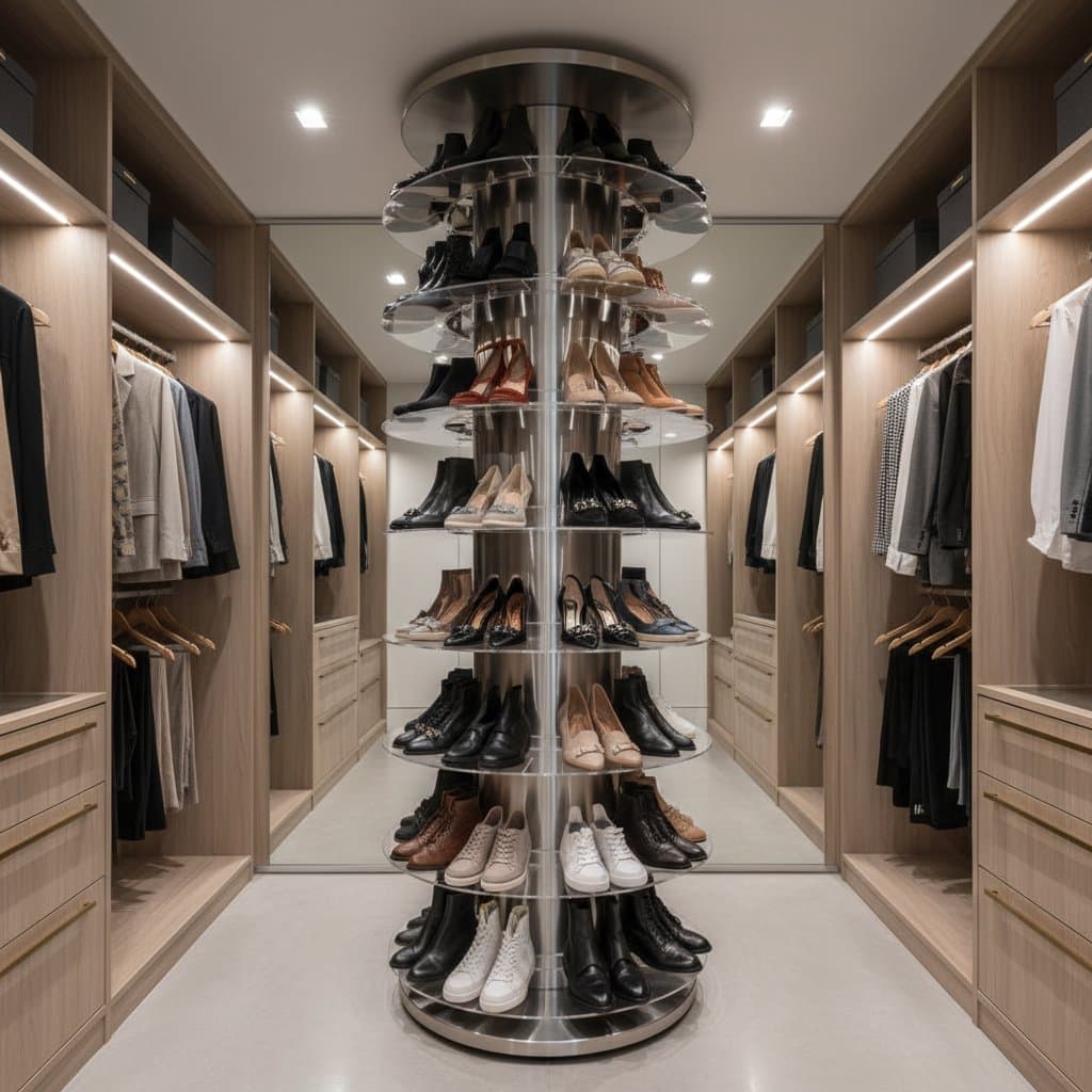 Image for Why Rotating Shoe Carousels Save Closet Floor Space