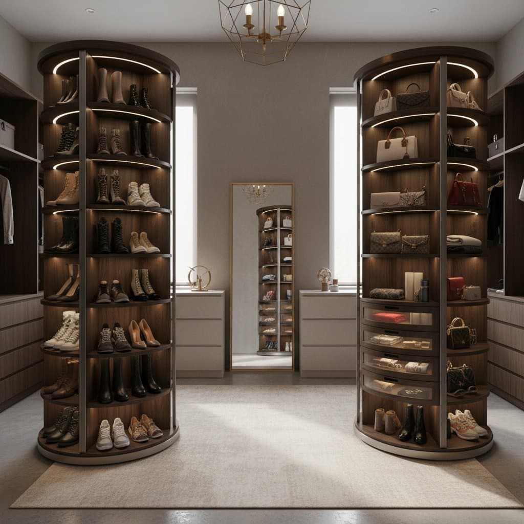 Image for Rotating Carousels Transform Luxury Closet Storage