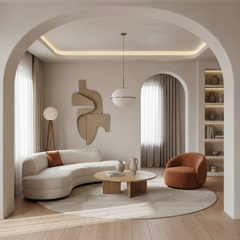 Image for Curves Break the Rigidity of Modern Minimalist Rooms