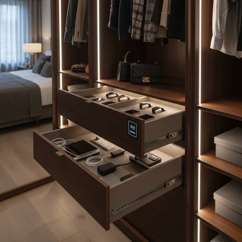 Hidden Charging Drawers Turn Closets Into Power Hubs