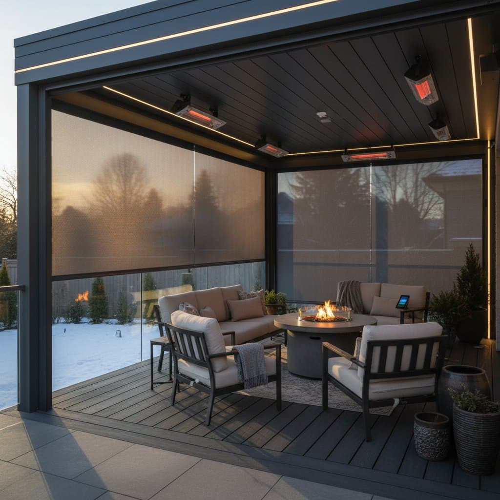 Motorized Shades Turn Patios Into Year-Round Rooms