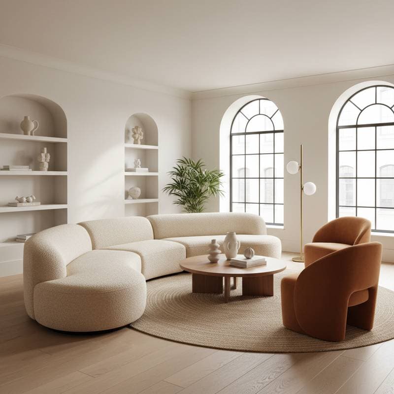 Image for Curved Furniture Softens Angular Modern Interiors