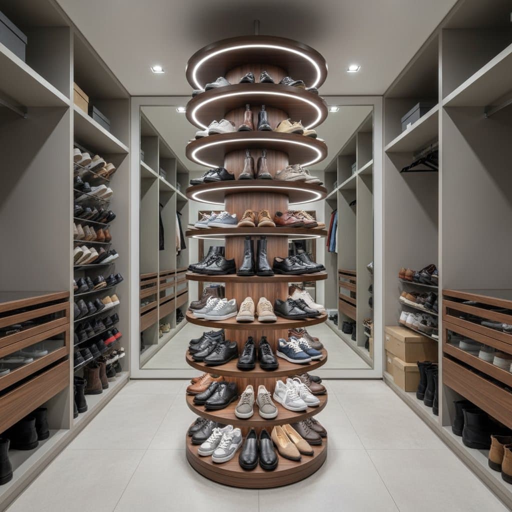 Featured image for Why Rotating Shoe Carousels Beat Stacked Storage