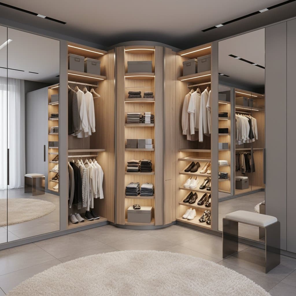 Rotating Closets Turn Dead Corners Into Storage Gold