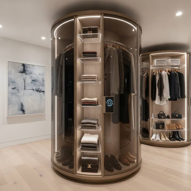 Modern Rotating Closets Replace Static Storage Rods