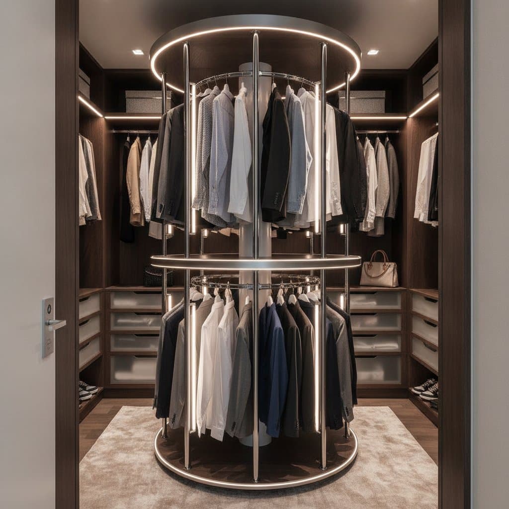Featured image for Motorized Carousels Double Closet Space Without Remodeling