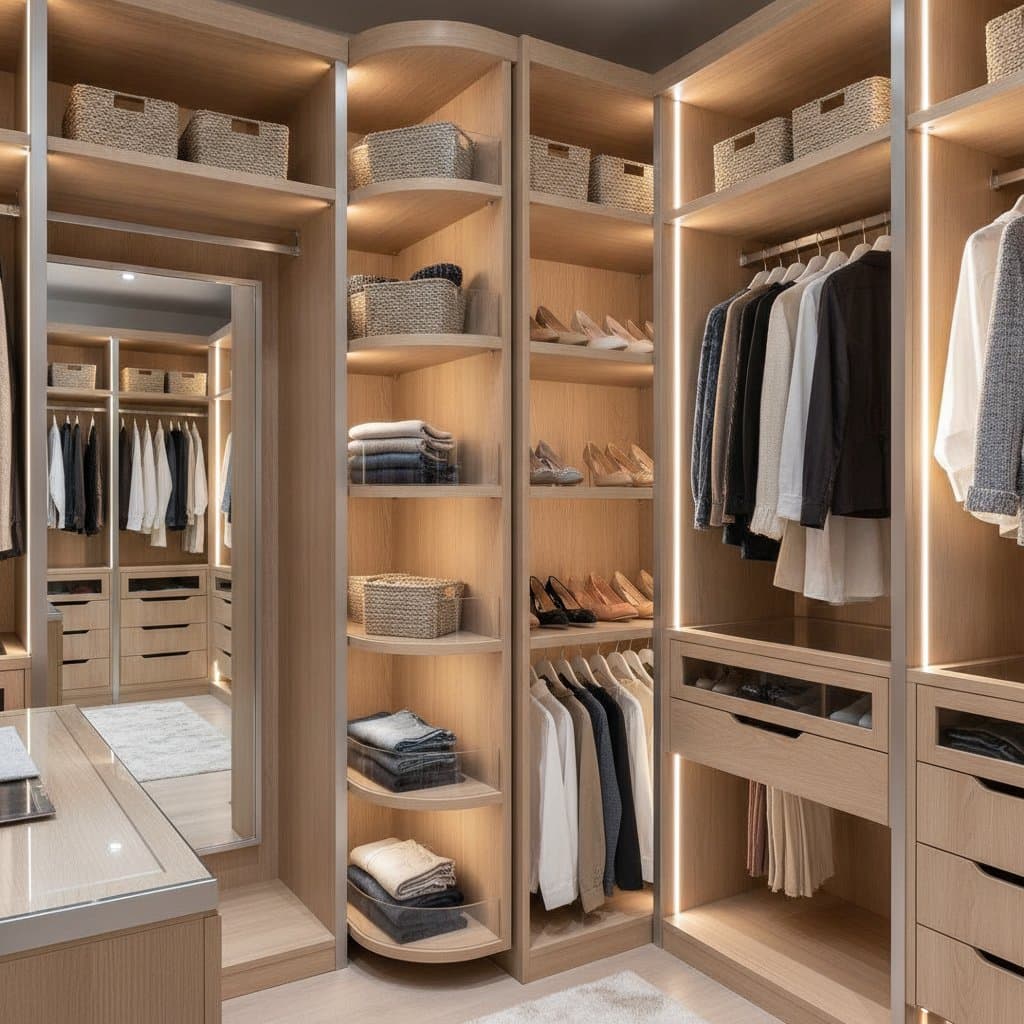 Corner Carousels Turn Dead Closet Space Into Storage
